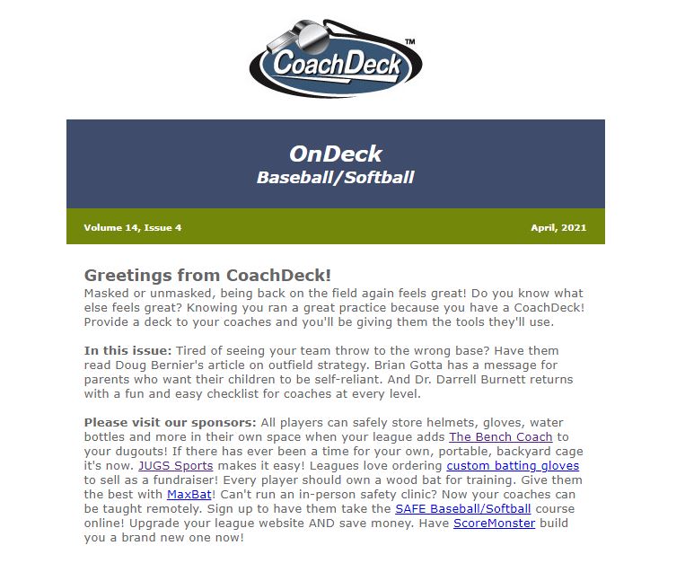 OnDeck Newsletter - 6 Issues